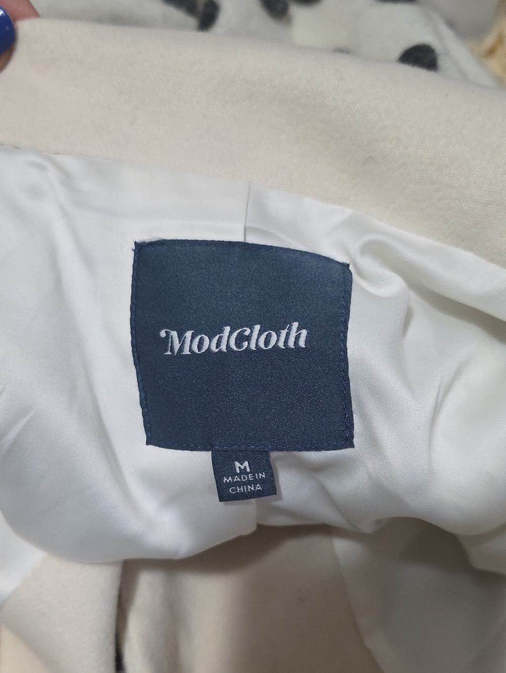 Modcloth Salient 3D Polks Dot Wool Blend Coat Jacket Medium - Picture 7 of 11